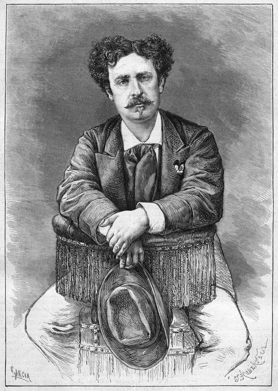 Portrait de Mariano Fortuny, peintre espagnol. Gravure dans "Le Monde Illustré" n°921 du 5 décembre 1874 - French School
