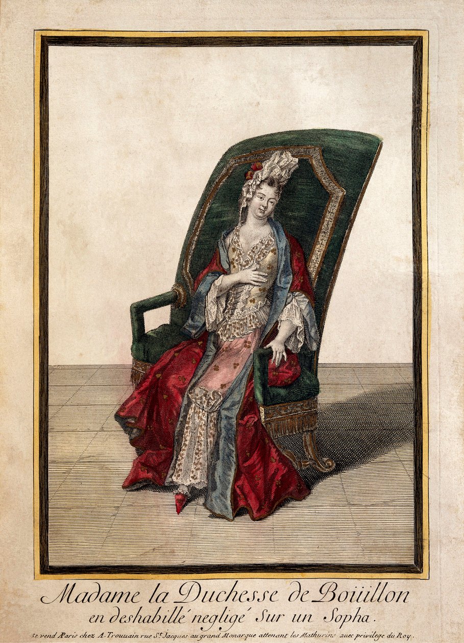 Portrait de Marie Anne Mancini (gravure du 18e siècle) - French School