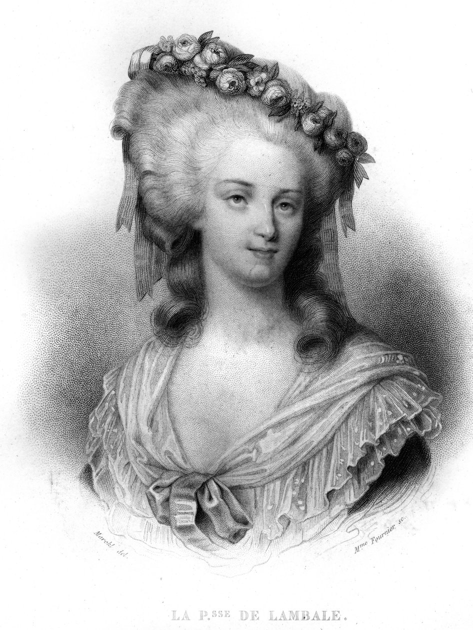 Portrait de Marie-Thérèse de Savoie-Carignan (1749-1792), princesse de Lamballe - dans «Révolution française» par Thiers. 19e siècle - French School