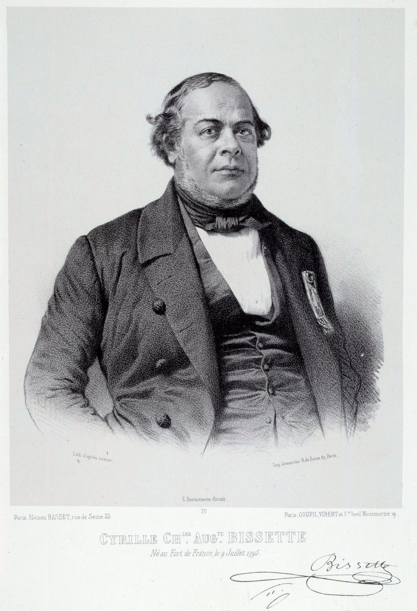 Portrait du politicien martiniquais Cyrille Charles Auguste Bissette (1795-1858), grand partisan de l