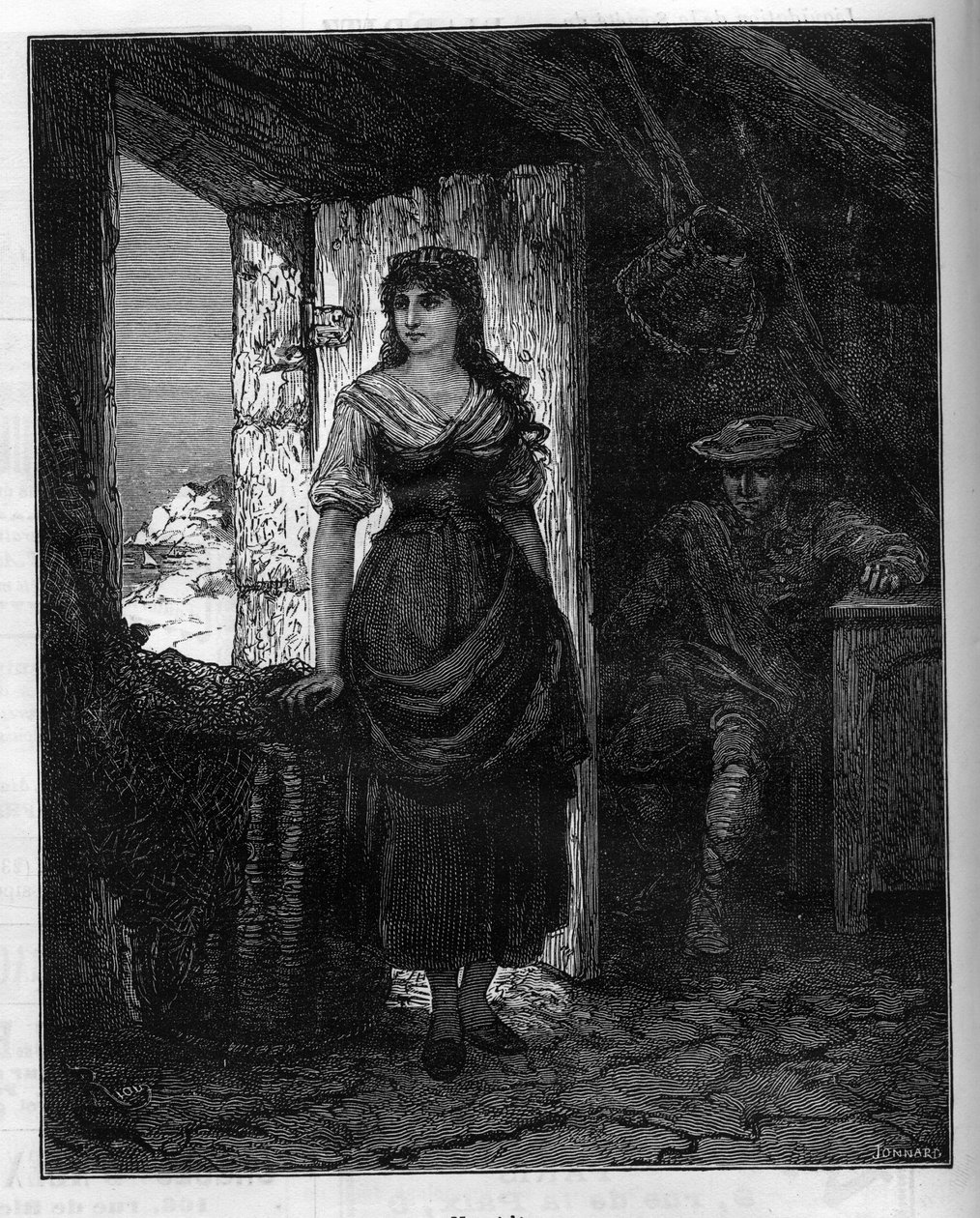 Portrait de Mercedes, personnage du roman "Le Comte de Monte-Cristo" par Alexandre Dumas (1802-1870). Gravure dans "Le Monde Illustré", 30 janvier - French School
