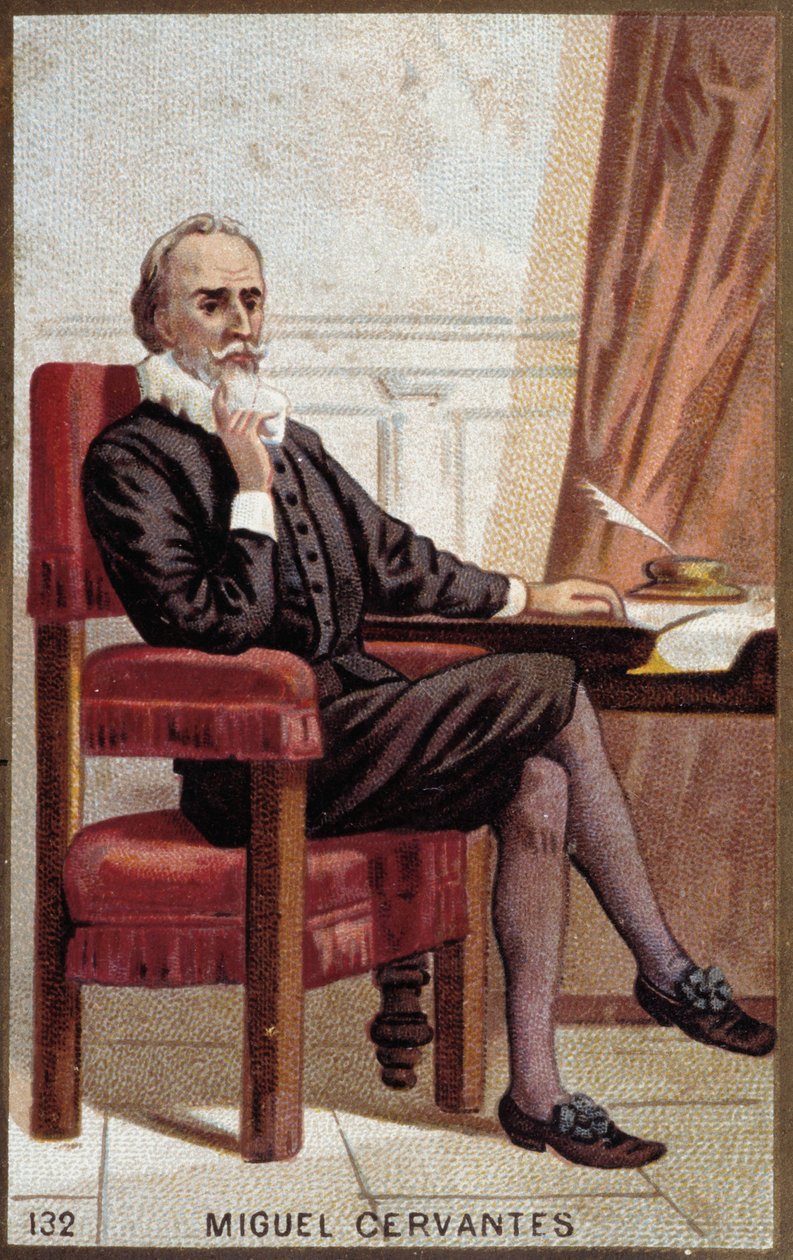 Portrait de Miguel Cervantes (1547-1616), écrivain espagnol - French School