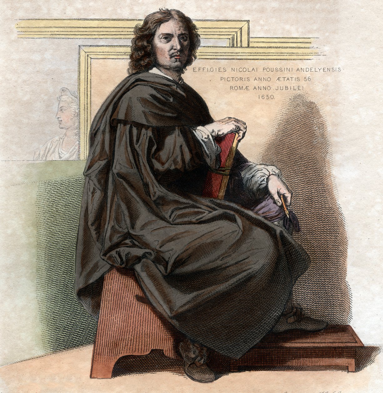 Portrait de Nicolas Poussin (1594-1665), peintre français - French School