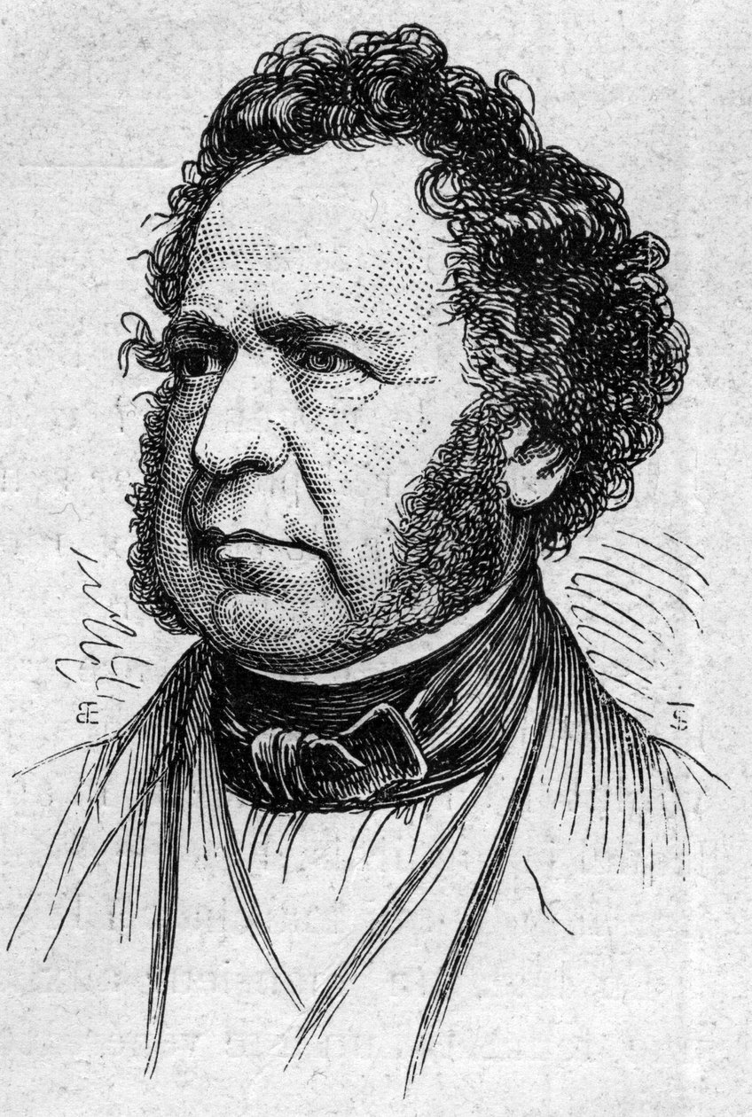 Portrait de Paul Duc de Noailles (1802-1885), historien et académicien français. Gravure dans "Le Monde Illustré" n°883 du 14 mars 1874. - French School