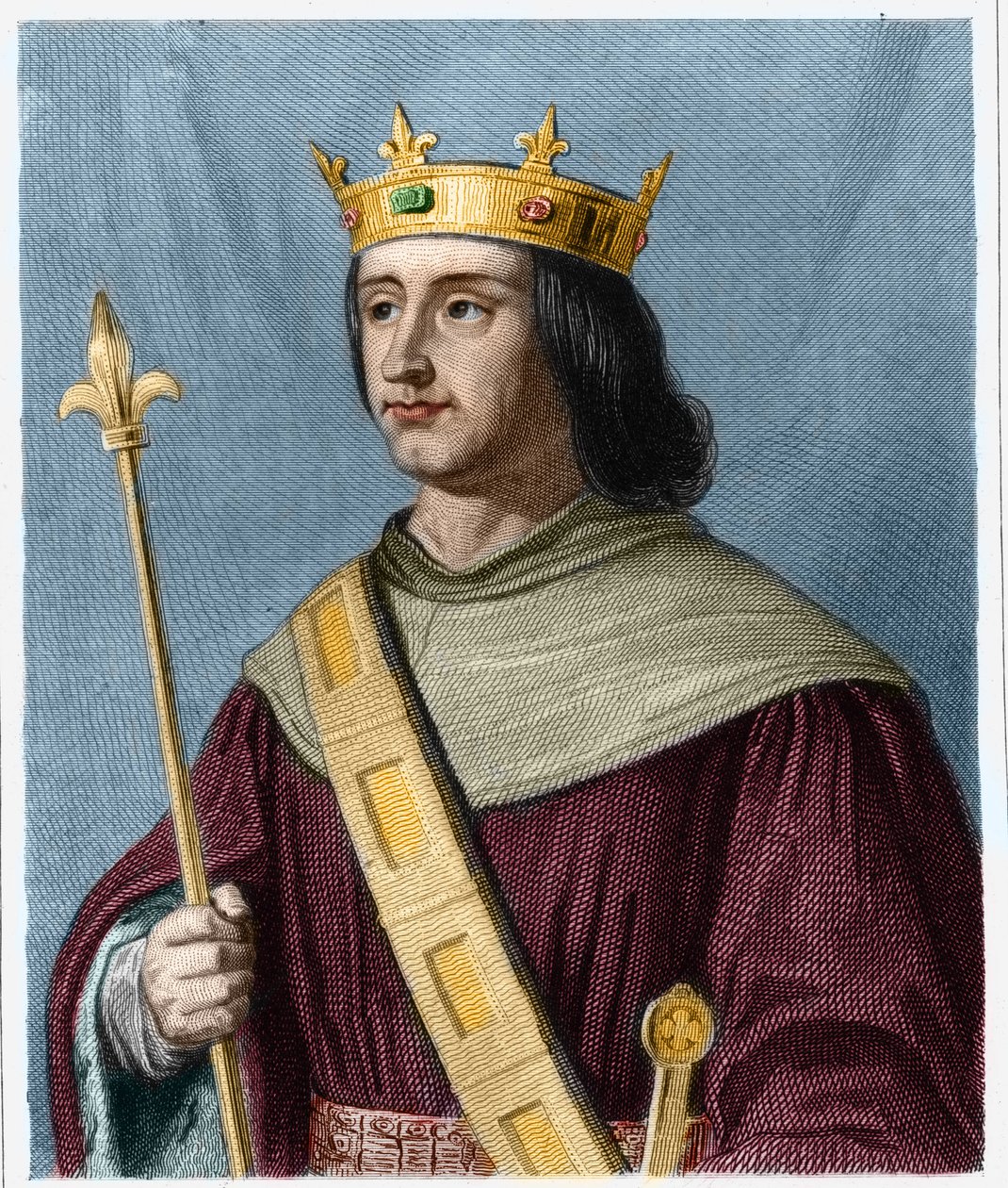 Portrait de Philippe VI de Valois (1294 - 1350), Roi de France - dans « Histoire des Français » par Lavallée, gravure, sd. - French School