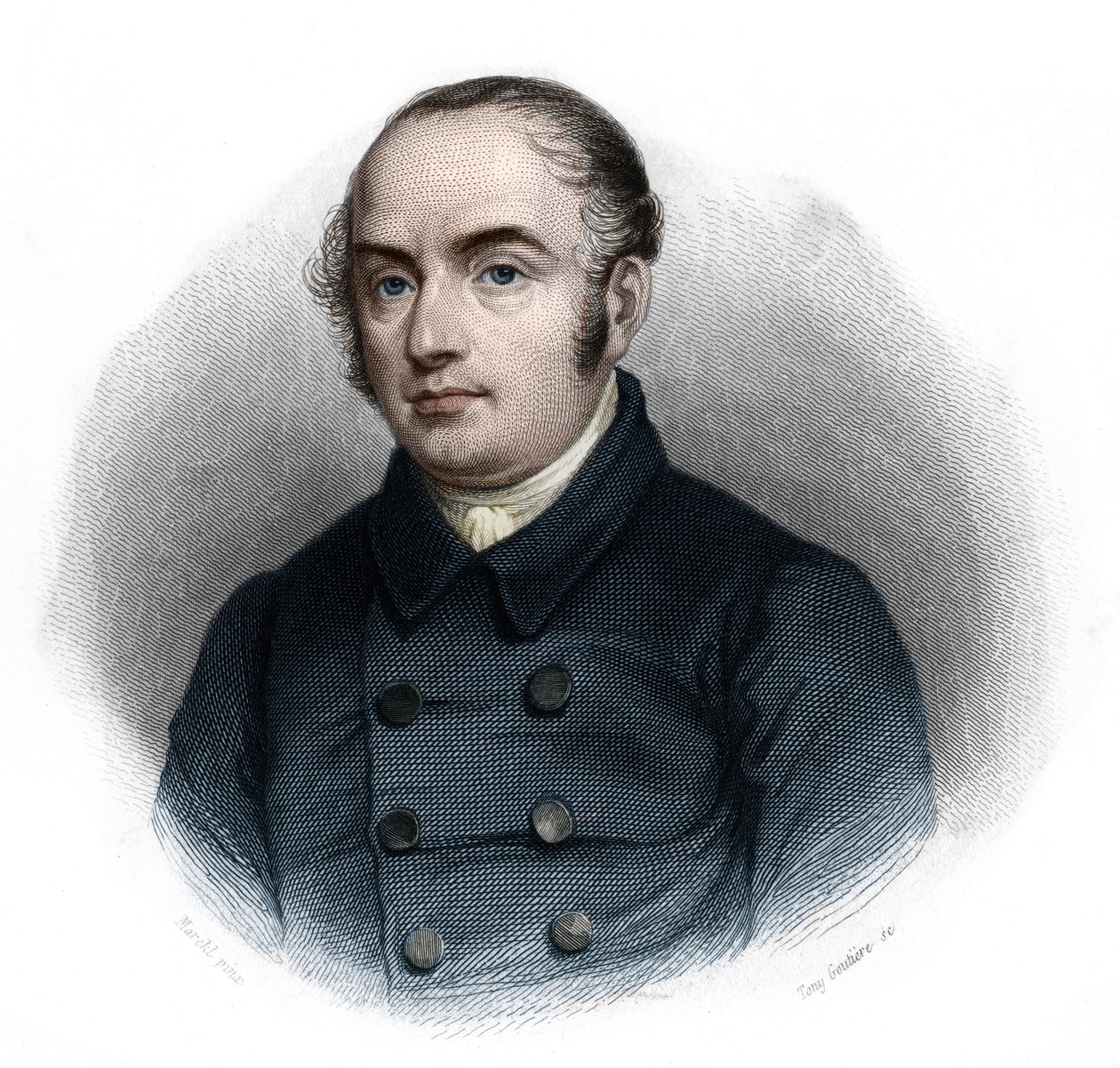 Portrait de Pierre-Antoine Berryer (1790-1868) (dit Berryer fils), avocat français. Dans "Livre des Orateurs" par Louis de Cormenin Timon. 1842. Collection privée. - French School