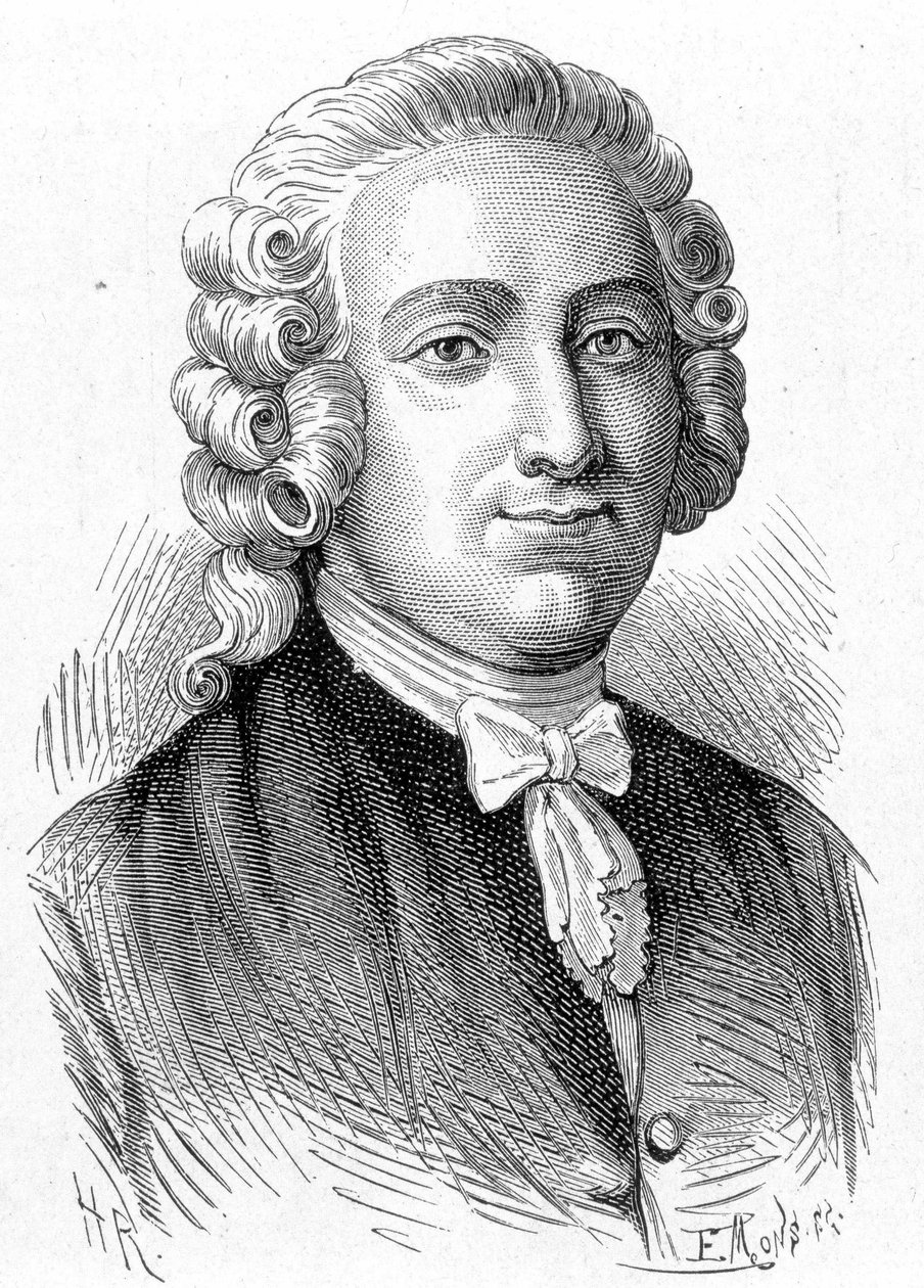 Portrait de Pierre Joseph Macquer (1718 - 1784), chimiste et médecin français - dans « Album de la Science ; savants illustres ; Grandes découvertes » 1896 - French School