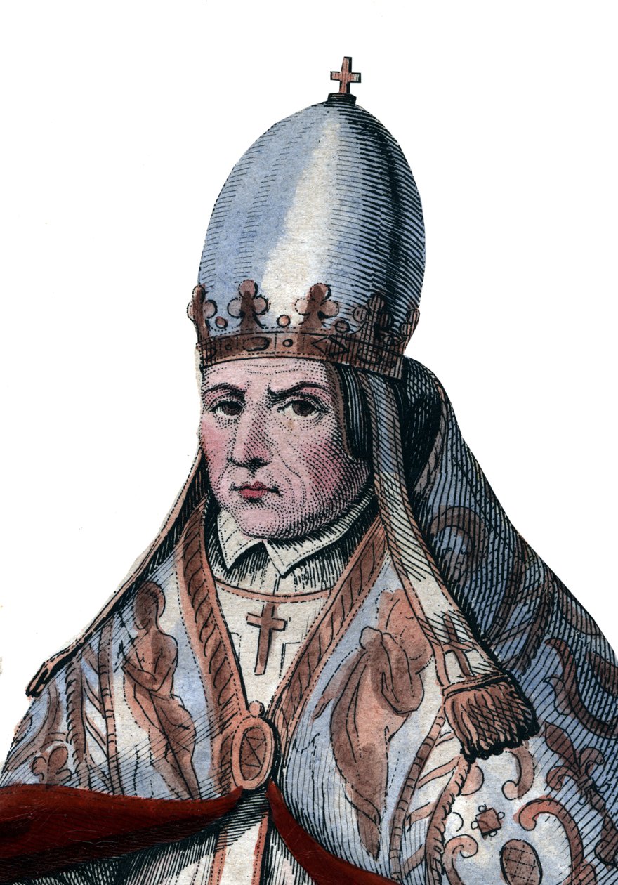 Portrait du Pape Sylvestre II - French School