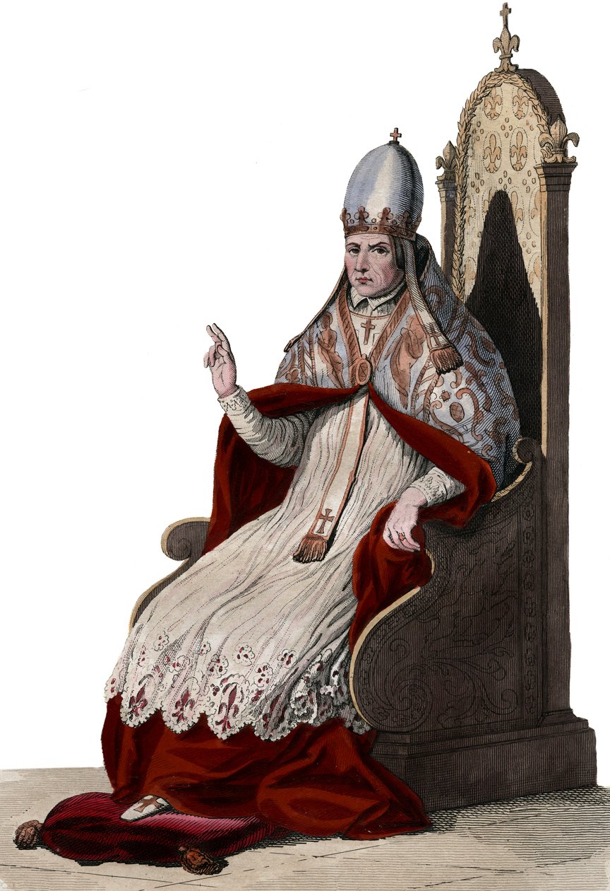 Portrait du Pape Sylvestre II - French School