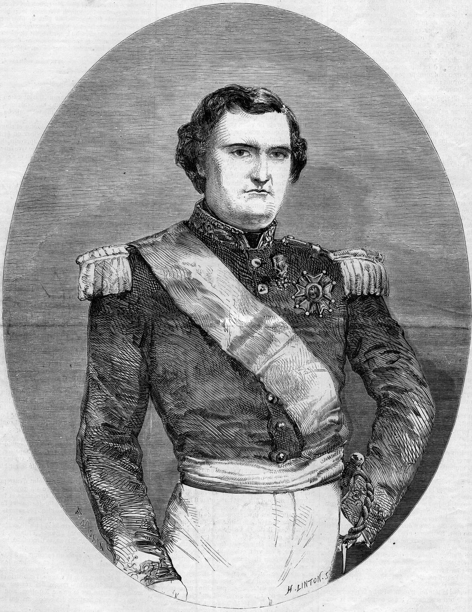 Portrait du prince Napoléon Joseph Charles Paul Bonaparte (1822-1891). Gravure dans « Le Monde Illustré » n°94 du 29 janvier 1859. - French School