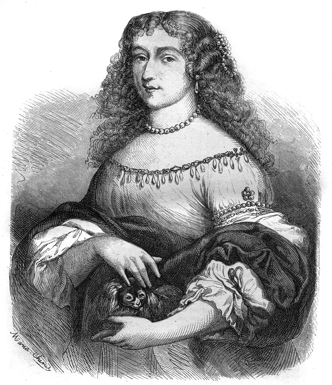 Portrait de la reine Christine de Suède (Kristina Vasa) - French School