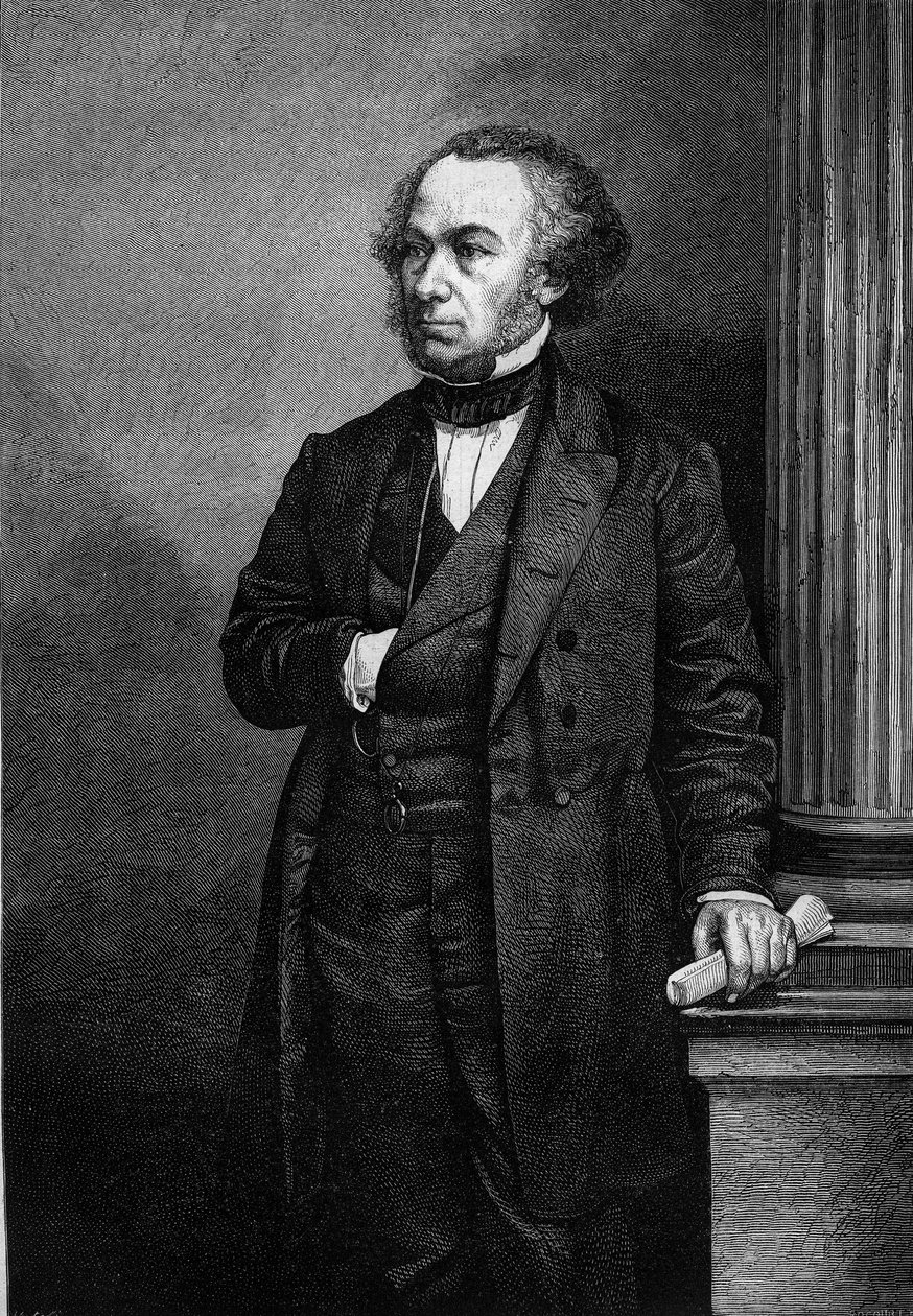 Portrait de Richard Cobden (1804-1865), industriel et homme politique anglais. Gravure dans « Le Magasin Pittoresque » - French School