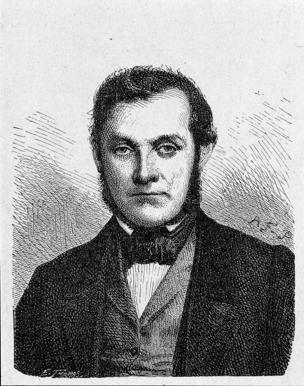 Portrait de Robert Wilhelm Bunsen (1811 - 1899), chimiste allemand - dans « Album de la Science ; savants illustres ; Grandes découvertes » 1896 - French School