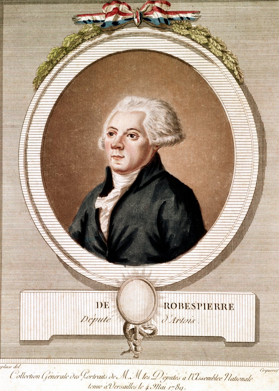 Portrait de Robespierre (gravure) - Portrait de Maximilien Robespierre en médaillon dans la série des portraits des députés à l