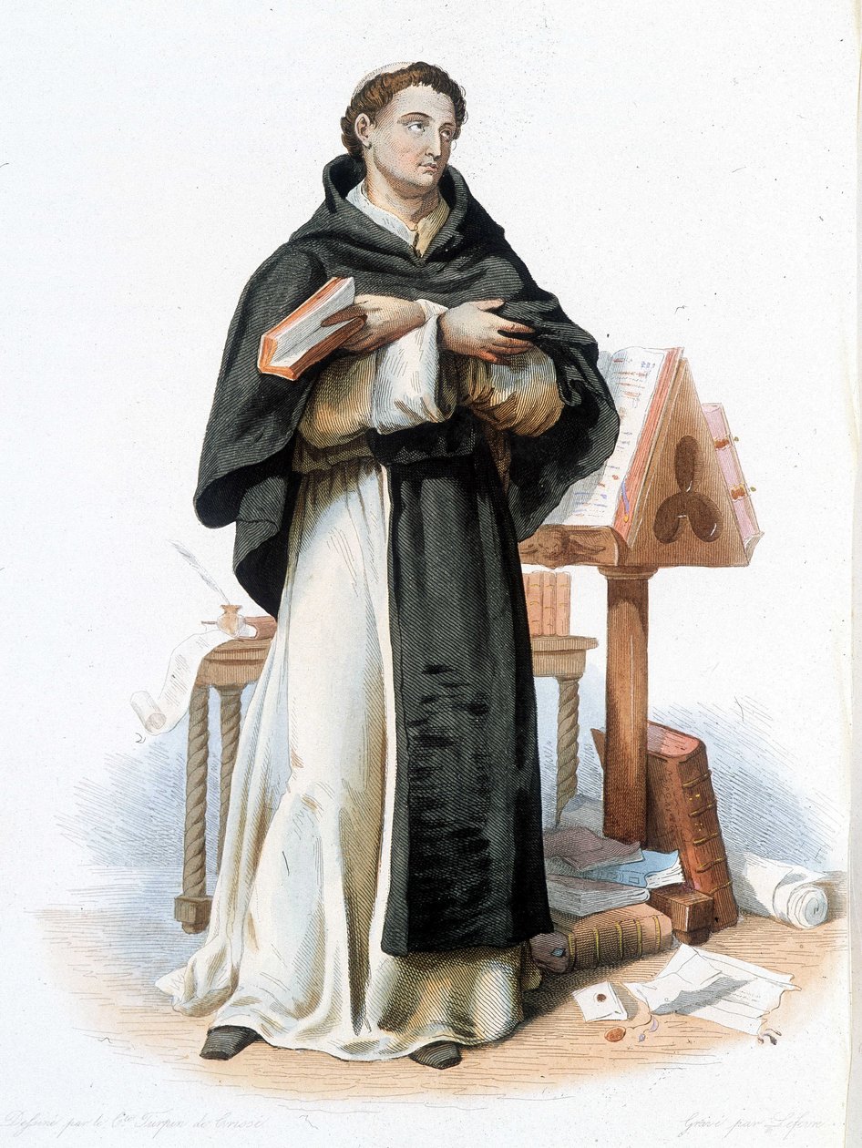 Portrait de Saint Bernard de Clairvaux (San Bernardo di Chiaravalle) (1090 - 1153) - dans « Le Plutarque français », par Mennechet - French School