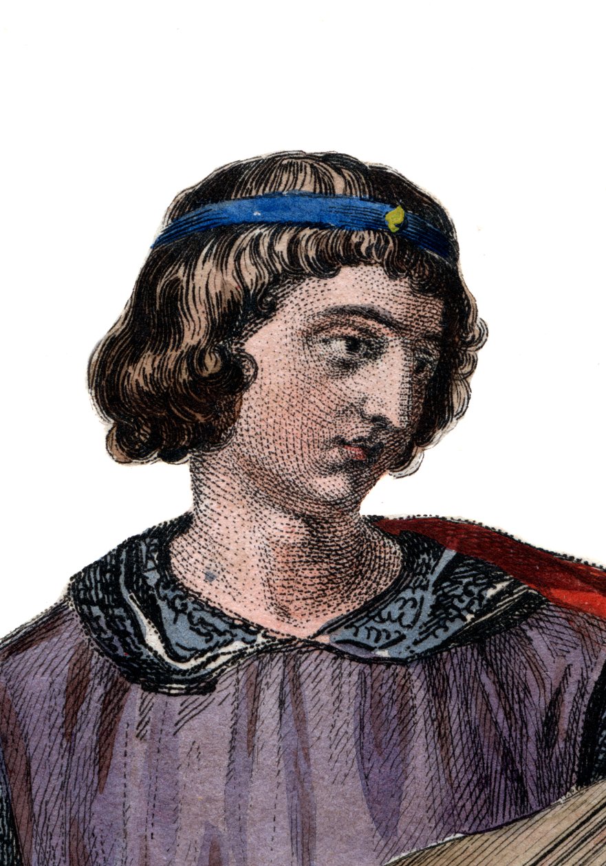 Portrait de Thibaut Ier (1201-1253), Comte de Champagne et Roi de Navarre - French School