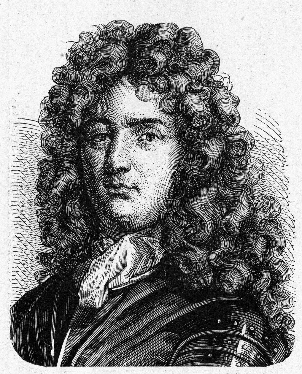 Portrait de Vauban (1633 - 1707). (Sébastien Le Prestre de Vauban) (Maréchal de France et ingénieur militaire) - dans "Album de la Science; savants illustres; Grandes découvertes" 1896. - French School