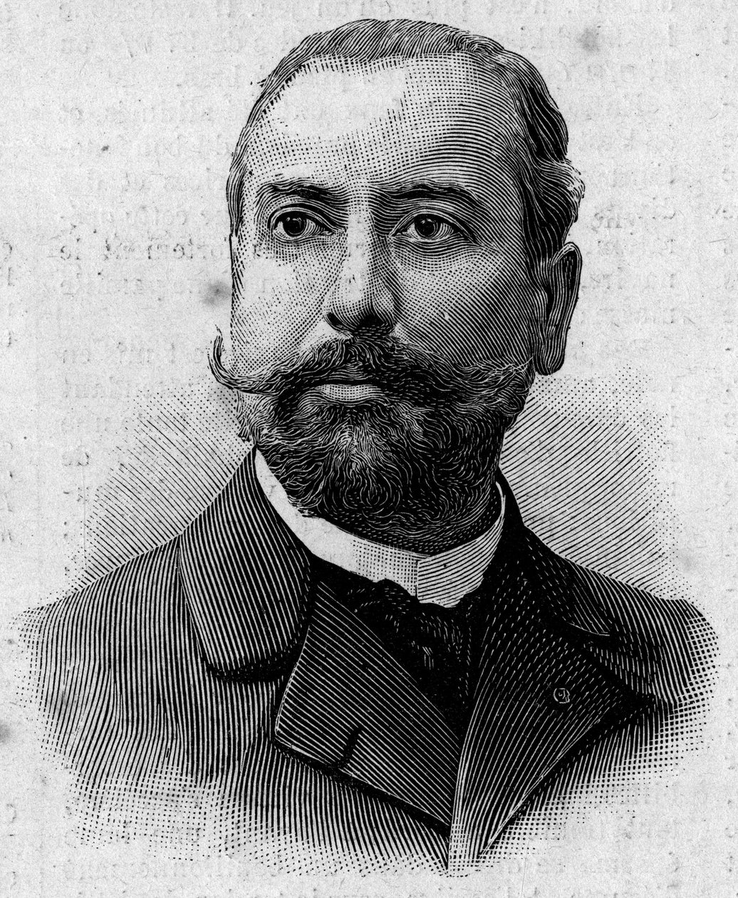 Portrait de Victor Théophile Liotard (1858-1916), pharmacien et explorateur colonial français. Gravure dans "Journal des Voyages" du 29 janvier - French School