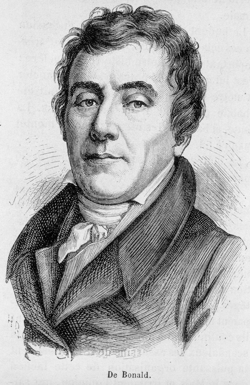 Portrait du Vicomte Louis de Bonald (1754 - 1840), écrivain politique français - dans "L