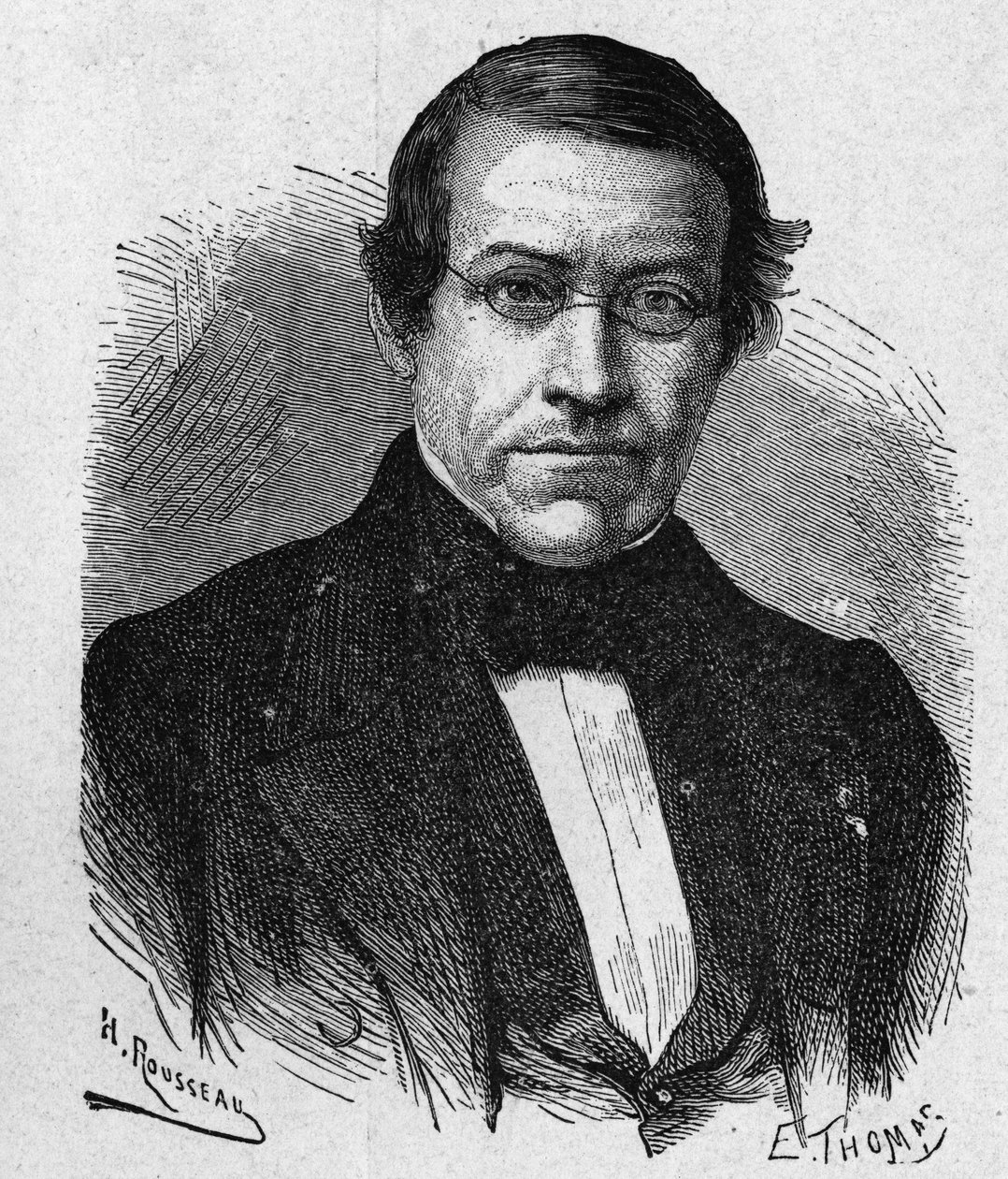 Portrait de Wheatstone (1802 - 1875), inventeur dans le domaine de la télégraphie - dans "Album de la Science; savants illustres; Grandes découvertes" 1896. - French School