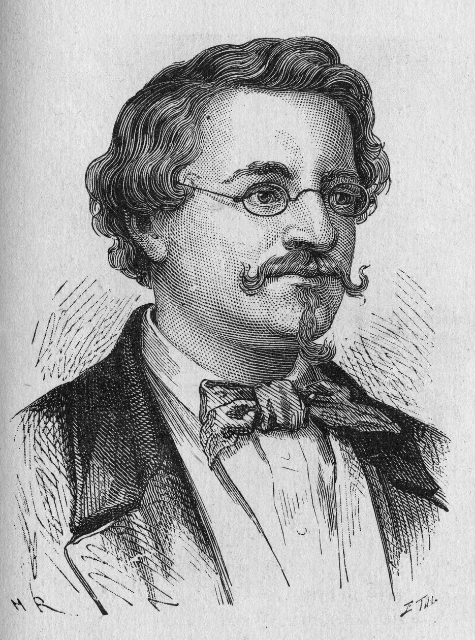 Portrait de Wilhelm Hofmann, chimiste - dans « Album de la Science ; savants illustres ; Grandes découvertes » 1896. - French School