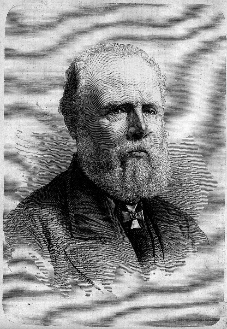 Portrait de Guillaume III (1817-1890), roi des Pays-Bas. Gravure dans "Le Monde Illustré" n°1139 du 25 janvier - French School