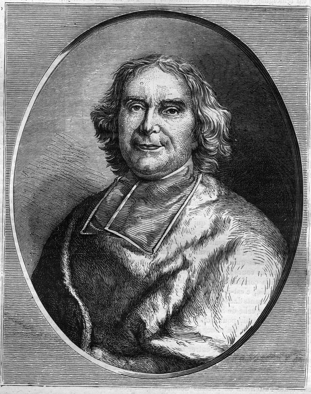 Portrait du cardinal André Hercule de Fleury (1653-1743), cardinal, premier ministre de Louis XV. Gravure dans "Histoire des Papes-Rois-Reines et Empereurs à travers les siècles" par Maurice Lachatre - French School