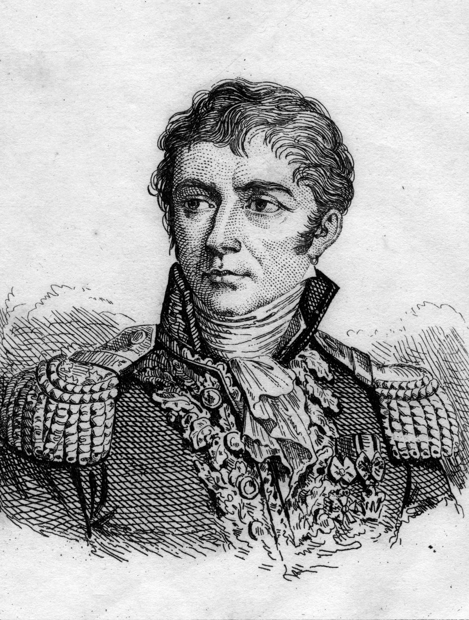 Portrait du général français Honoré Vial (1776-1813). Gravure du XIXe siècle. - French School
