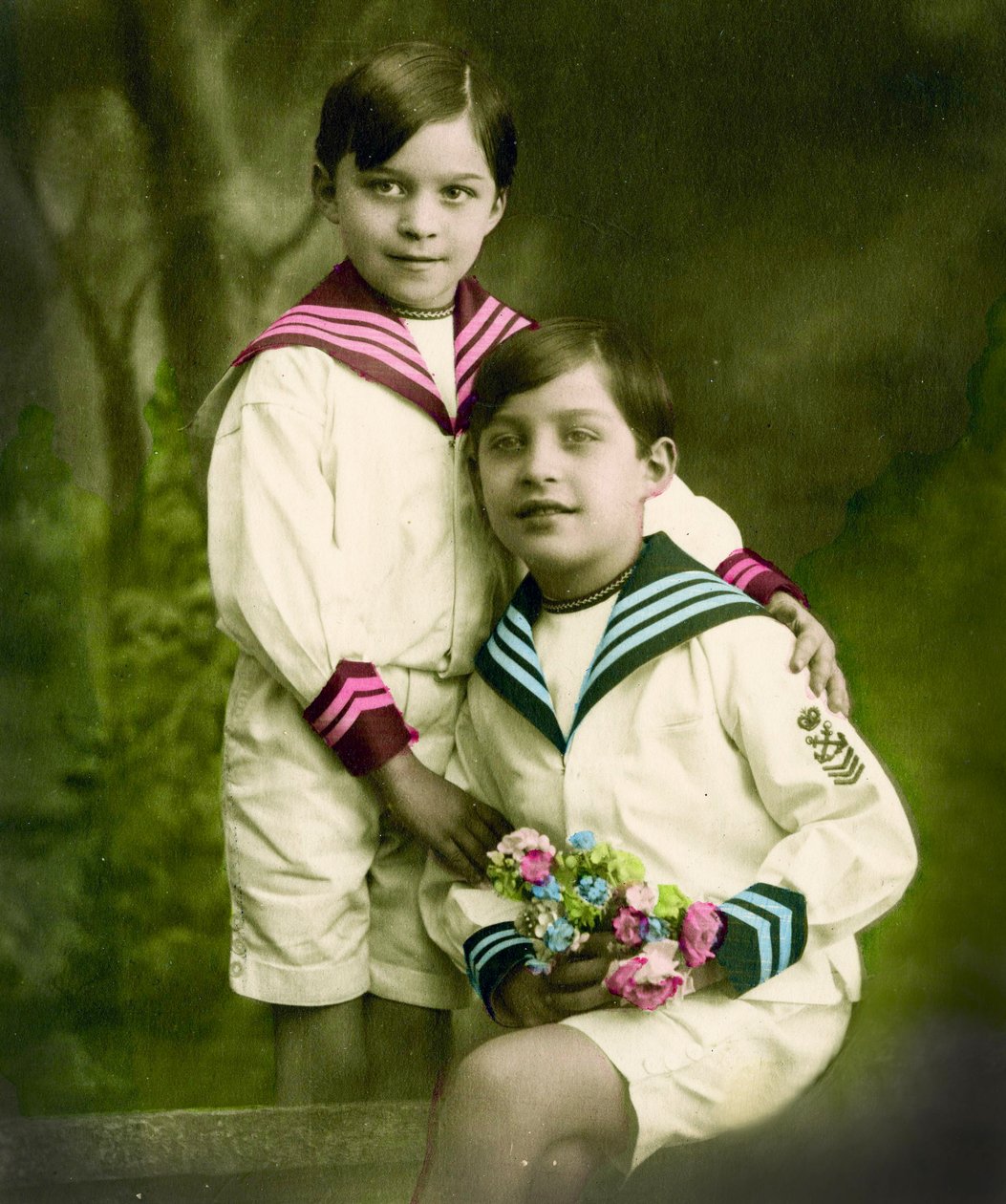 Portrait de deux garçons - French School
