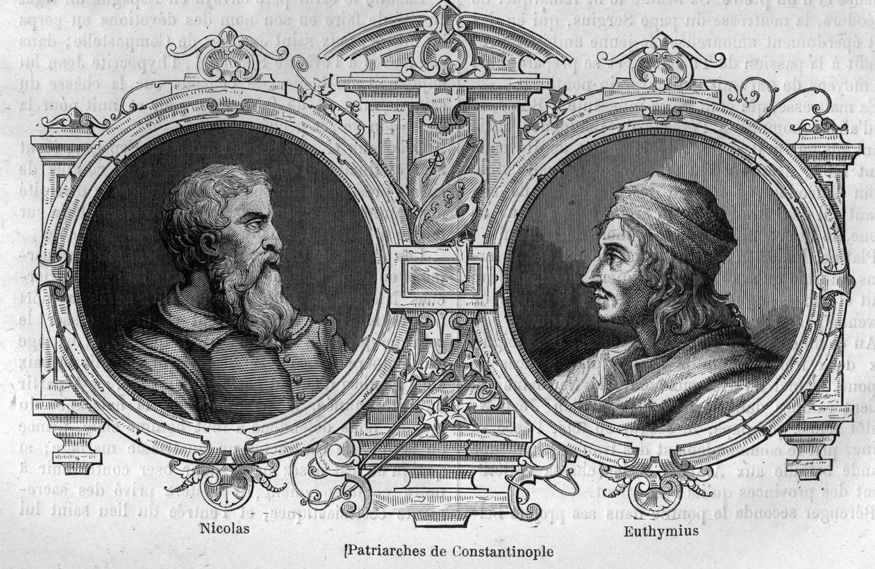 Portraits de Nicolas le Mystique (Xe siècle) et Euthyme de l