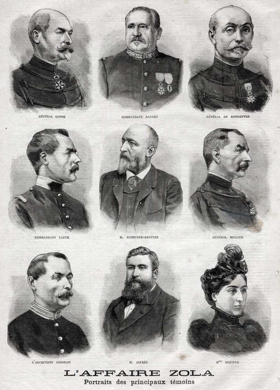 Portraits des principaux témoins dans l