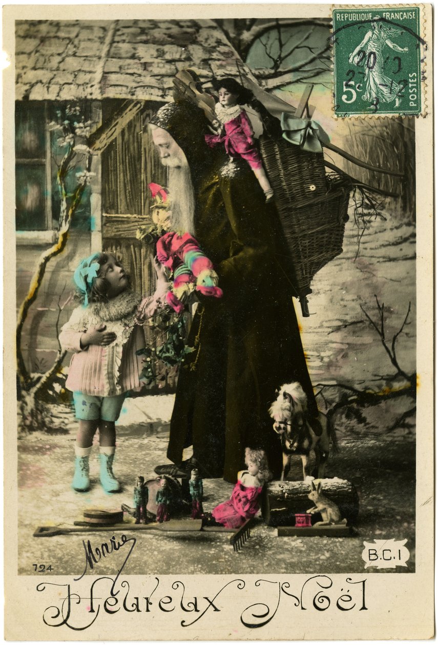 Carte postale : Joyeux Noël, Mary - French School