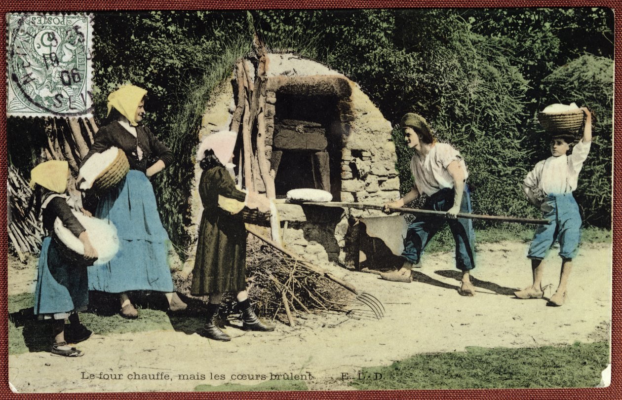 Carte postale représentant un four communal, 1906 - French School