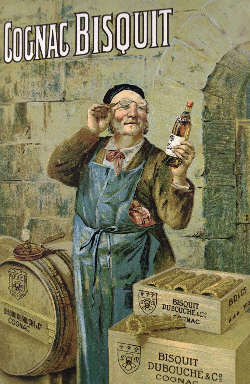 Affiche publicitaire pour le cognac Bisquit - French School