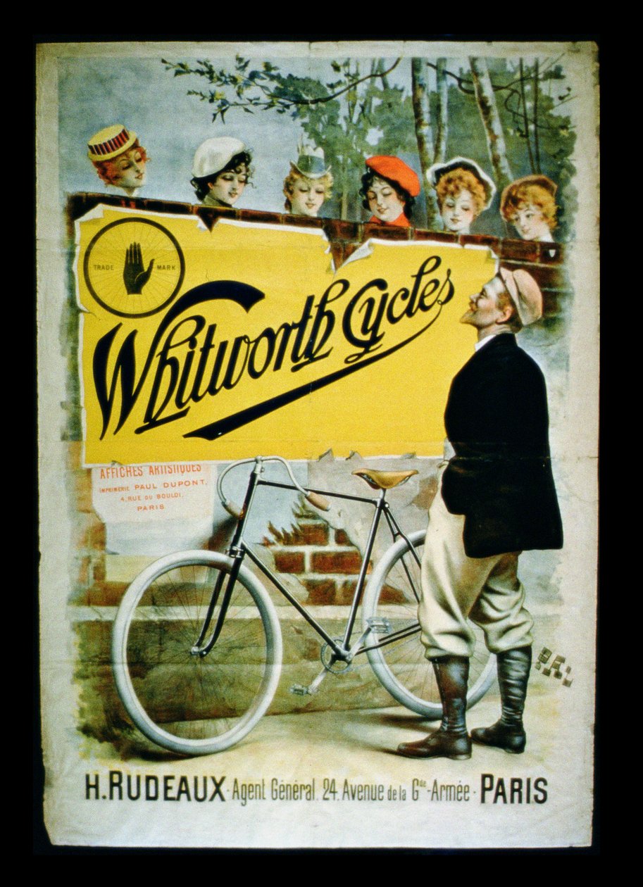 Affiche publicitaire pour les cycles Whitworth, Paris - French School