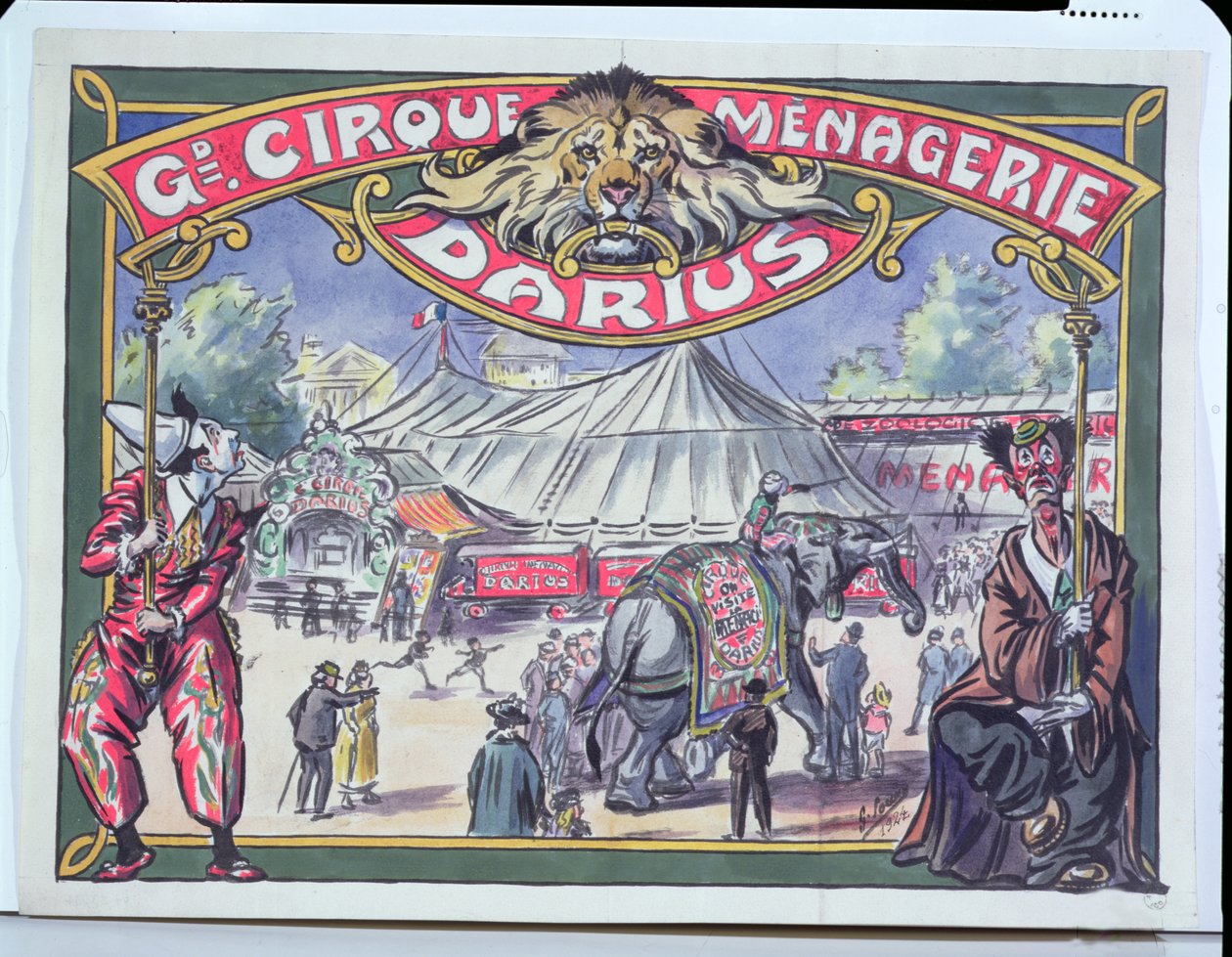 Affiche publicitaire pour le Grand Cirque Ménagerie Darius, 1924 - French School