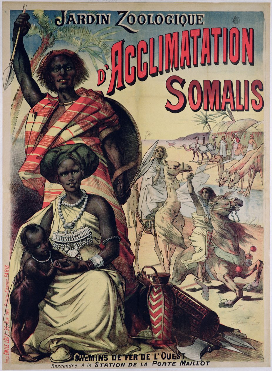 Affiche publicitaire pour le parc somalien au Jardin Zoologique, Paris - French School