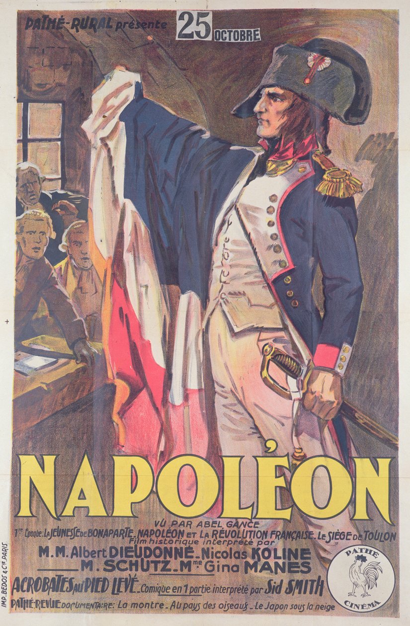 Affiche publicitaire pour le film, Napoléon, écrit par Abel Gance - French School