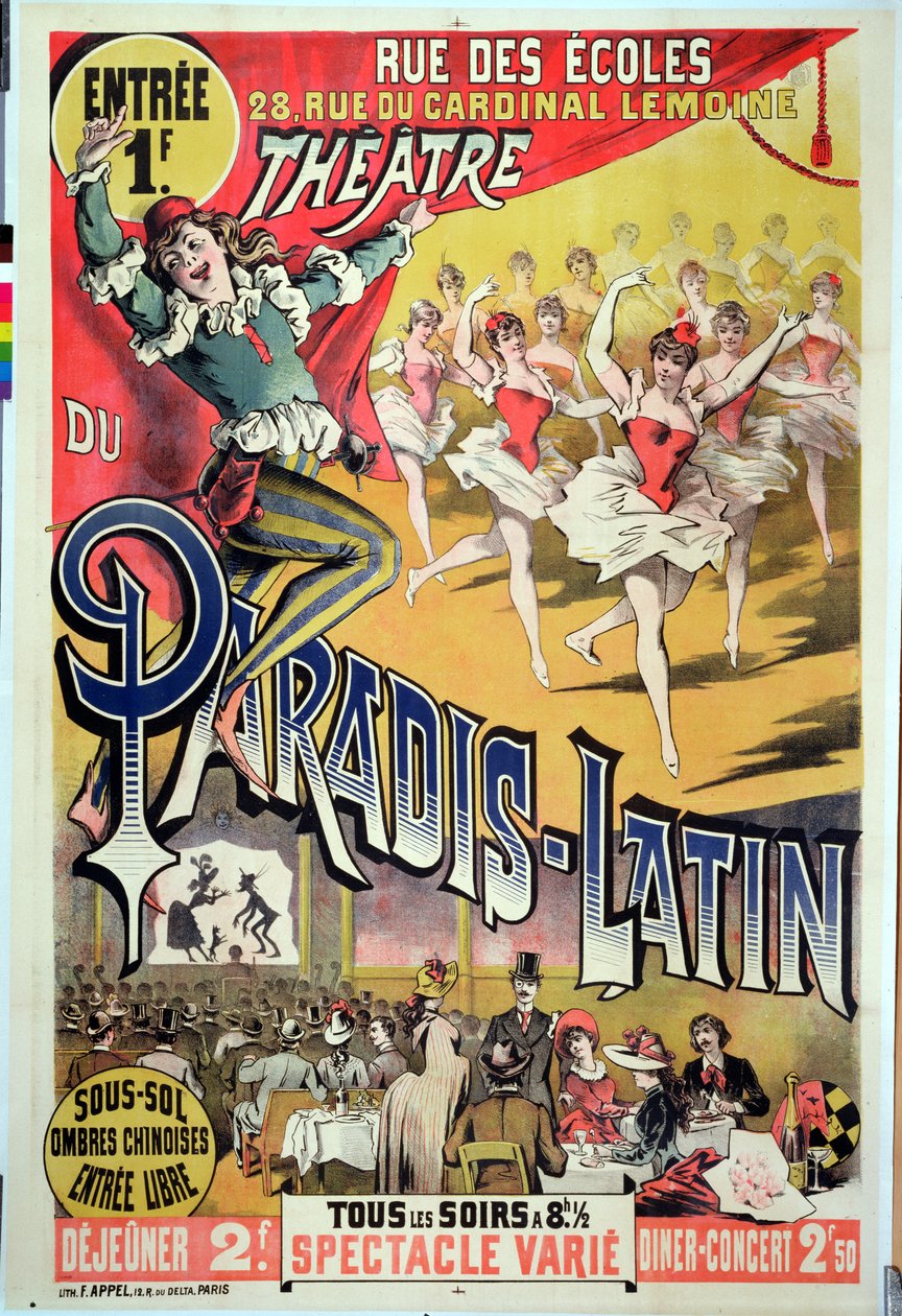Affiche pour le Théâtre du Paradis Latin, c.1880-90 - French School