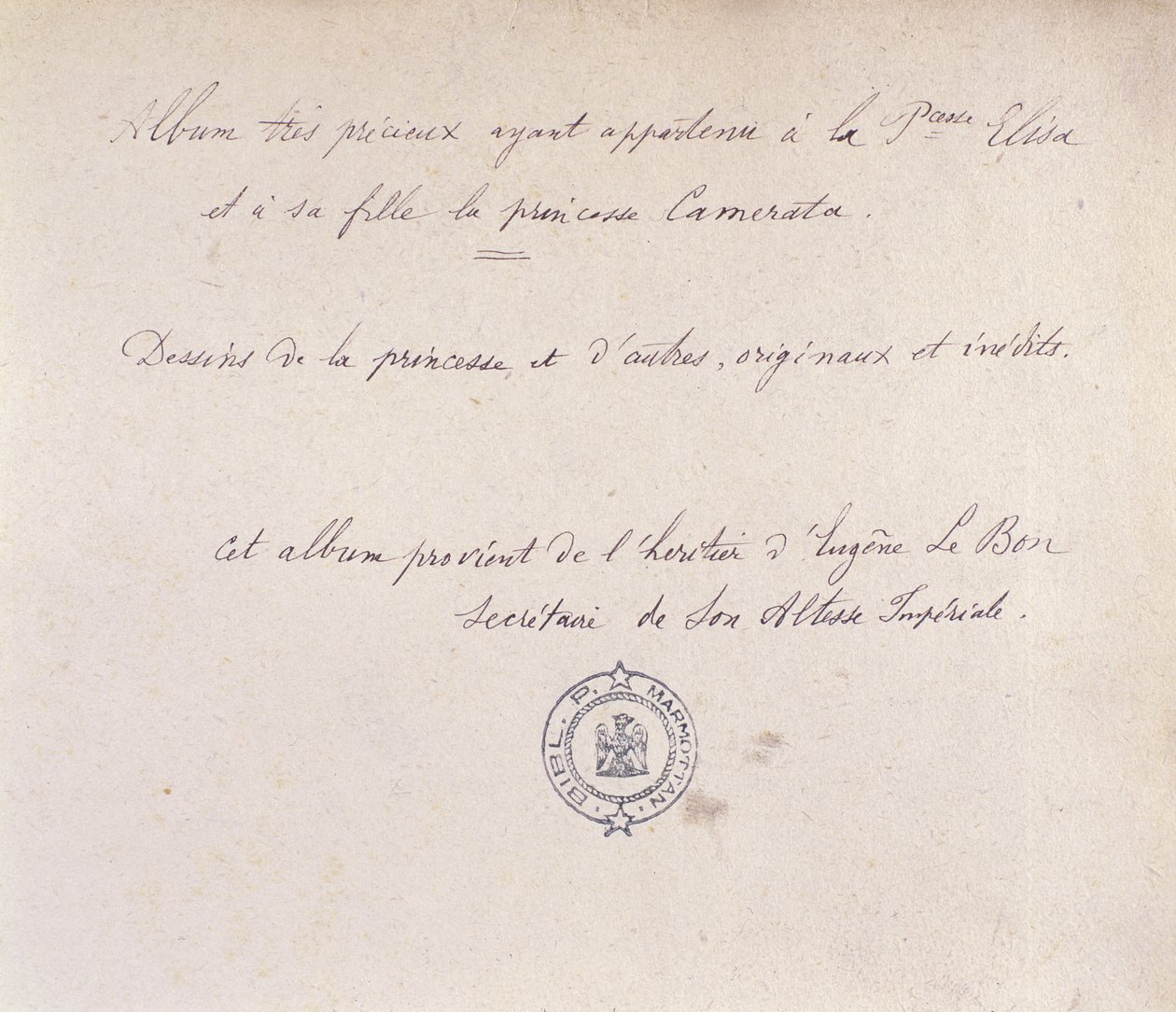Album précieux ayant appartenu à la Princesse Elisa et à sa fille Camerata - French School