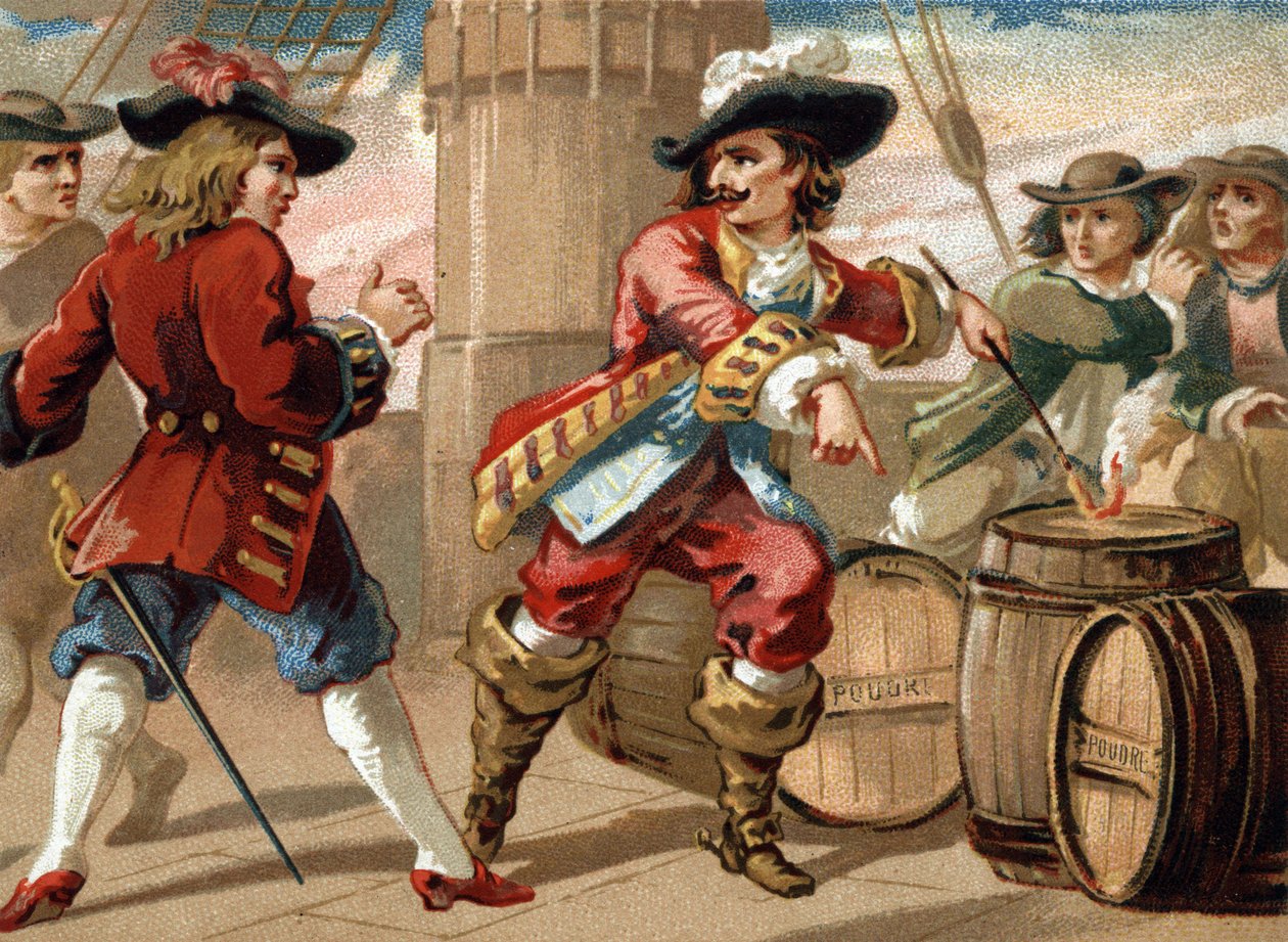 Le corsaire Jean Bart (1650-1702) menaçant un corsaire anglais qui l