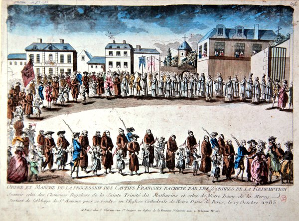 Procession à Paris de prisonniers français libérés de captivité en Algérie par paiement de rançon - French School