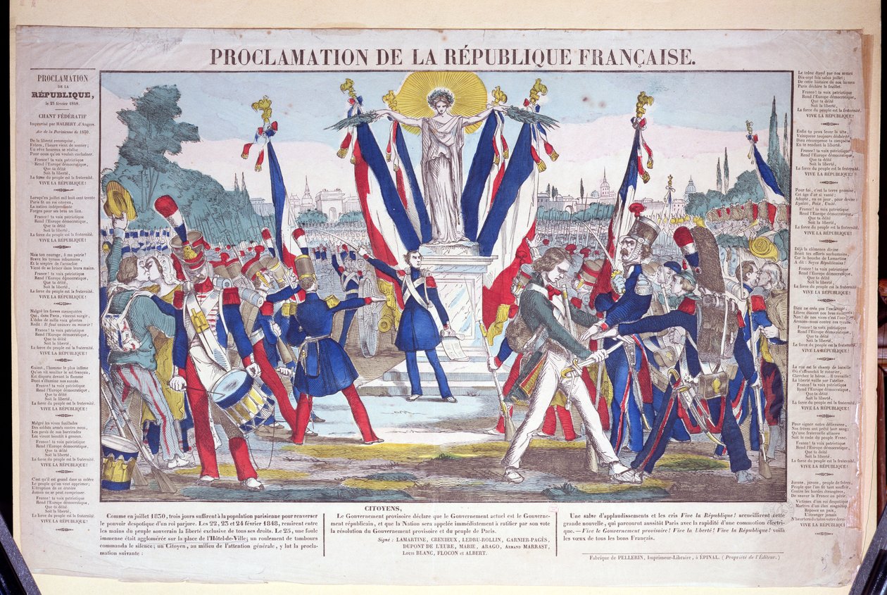 Proclamation de la République française, 25 février 1848 - French School