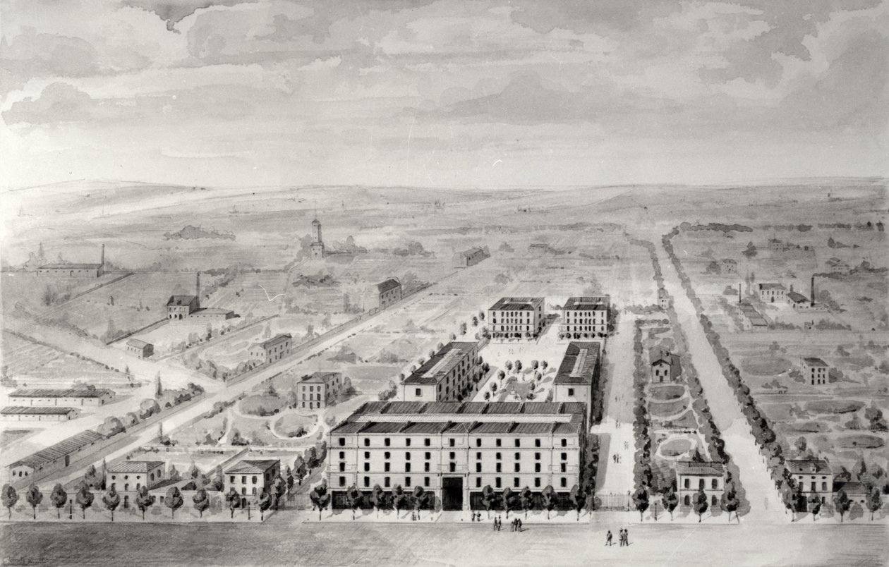 Projet pour le développement immobilier Napoléon, 58 rue Rochechouart, Paris, 1849 - French School