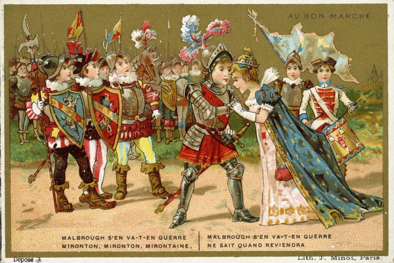 Carte promotionnelle pour le magasin parisien Au Bon Marché, représentant l