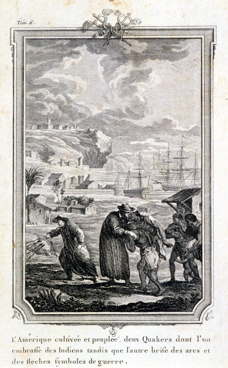 Missionnaires quakers essayant d