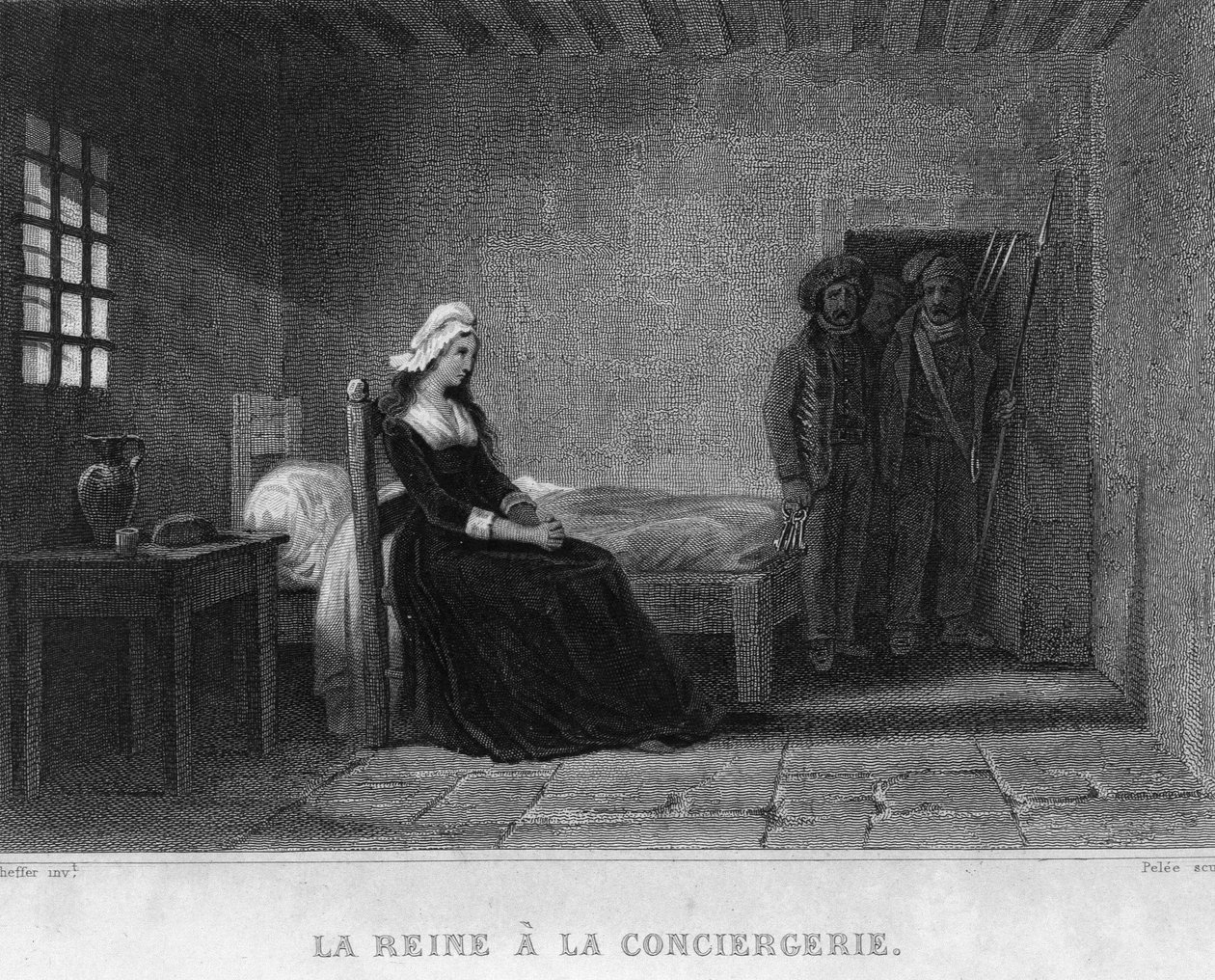 La reine Marie-Antoinette à la prison de la Conciergerie - dans «Révolution française» par Thiers. 19e siècle - French School