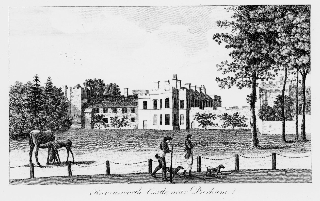 Château de Ravensworth près de Durham, 19ème siècle - French School