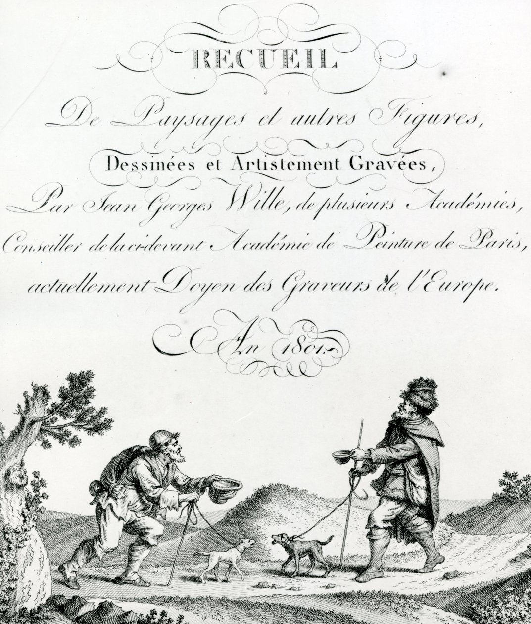 Recueil de Paysages et autres figures, dessinées et artistement gravées par Johann Georg Wille - French School