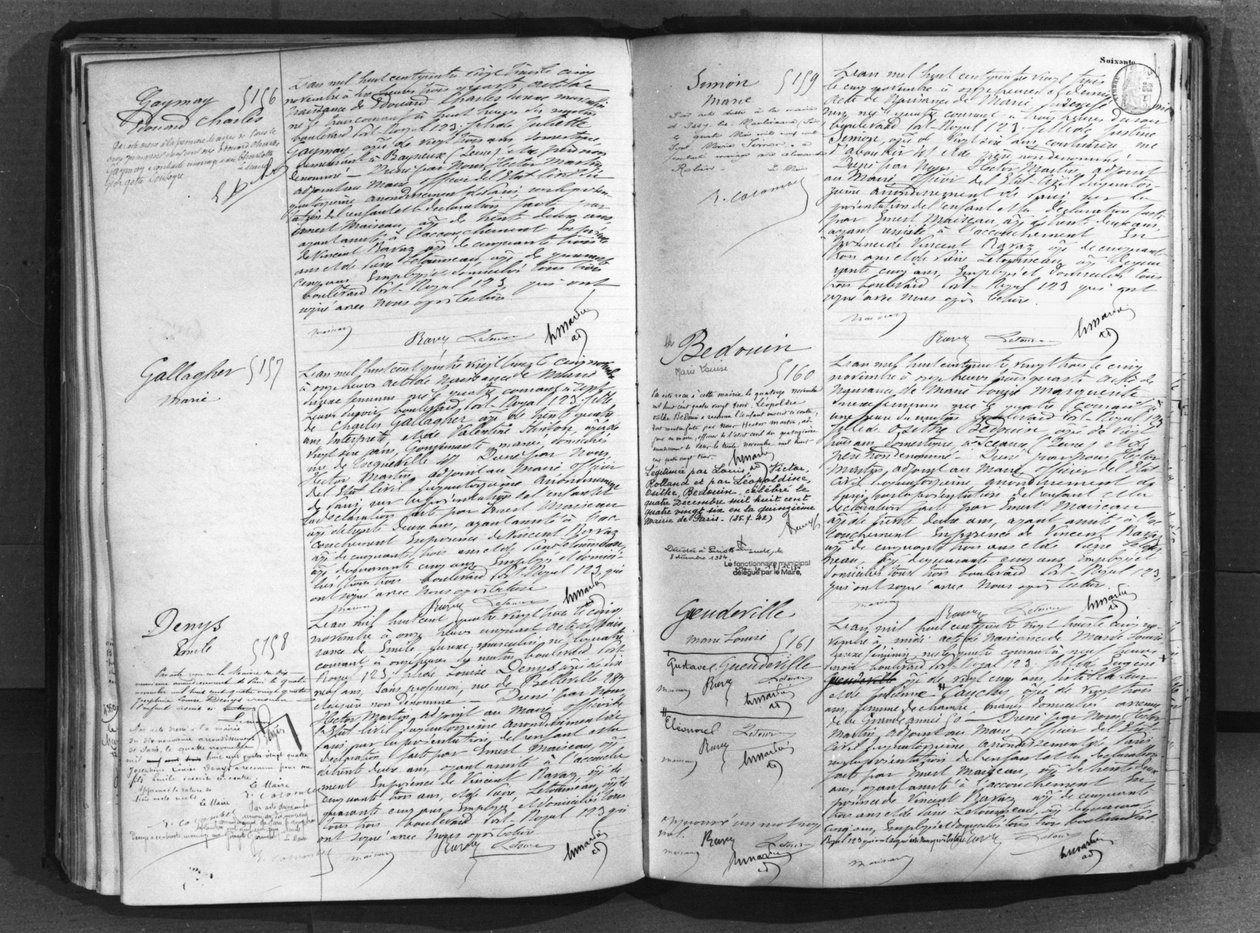 Registre des naissances, mariages et décès, 1883 - French School